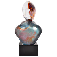 Italian Modernist Handblown Murano Glass Sculpture "The Kiss", Loredano Dino Rosin 1979 Signed