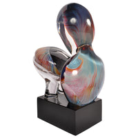 Italian Modernist Handblown Murano Glass Sculpture "The Kiss", Loredano Dino Rosin 1979 Signed