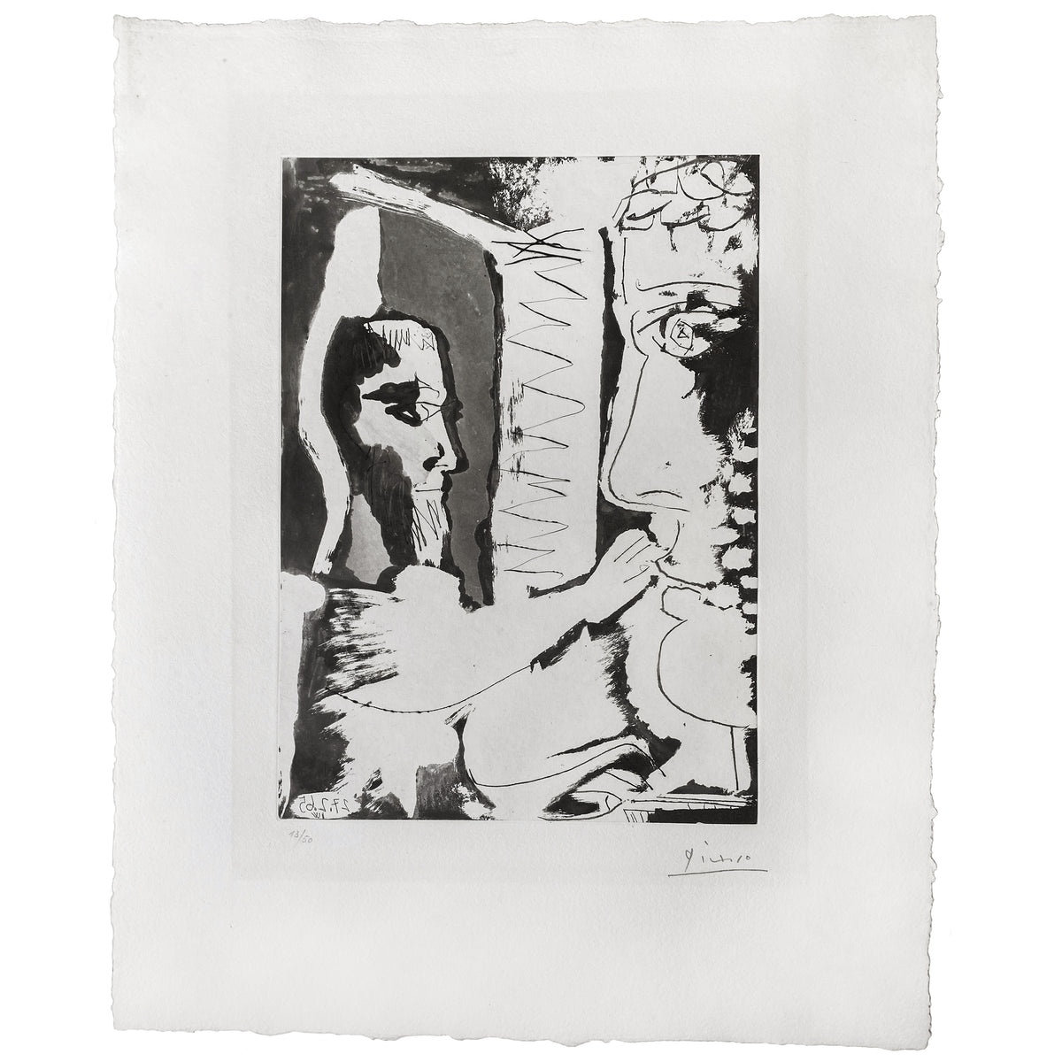 Pablo Picasso Aquatint Sculpteur et Sculpture Sable Mouvant Signed Numbered 1965