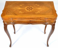 Antique French Provincial Inlaid Walnut Chess/Games Table, Circa 1890