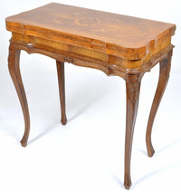 Antique French Provincial Inlaid Walnut Chess/Games Table, Circa 1890
