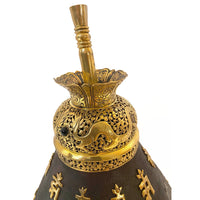 Antique 18th Century Imperial Qing Dynasty Parcel Gilt Iron Chinese Helmet, circa 1750