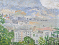 Impressionist Original Oil Painting Landscape of Hong Kong circa 1950s, Chinese Hu Shanyu (1909-1993)