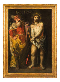 Old Master Flemish Oil on Canvas Baroque Painting Jesus Christ Ecce Homo, Circa 1630