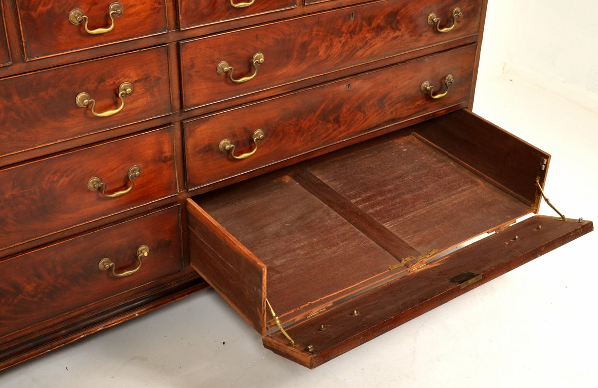 Antique Georgian Mahogany Linen Press, Circa 1800