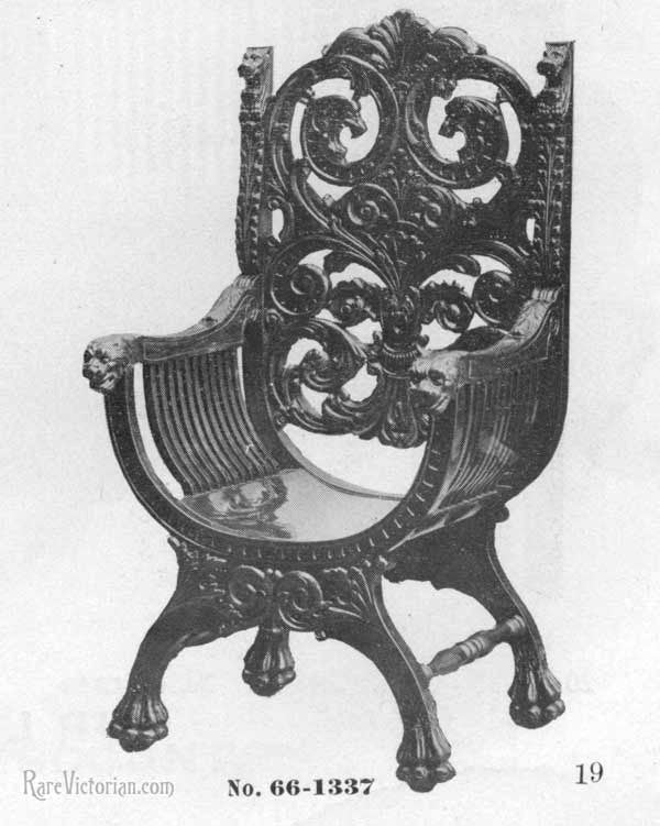 Antique American Robert Mitchell High Back Mahogany Arm Chair, Circa 1902