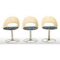 Set of 3 Mid-Century Modern Steel & Plastic Chairs, 1960s