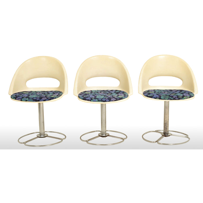 Set of 3 Mid-Century Modern Steel & Plastic Chairs, 1960s