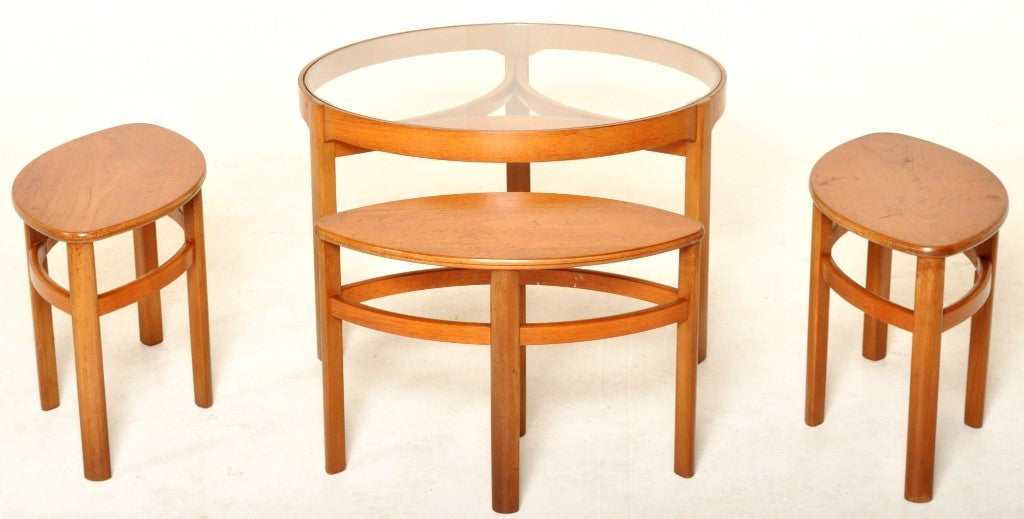 Mid-Century Modern Danish Teak Nesting Coffee Tables, 1960s