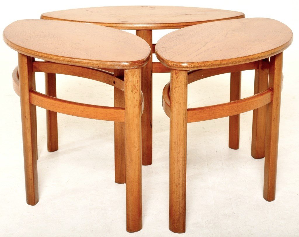 Mid-Century Modern Danish Teak Nesting Coffee Tables, 1960s