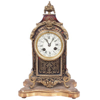 Antique French Tortoiseshell & Brass Inlaid Boulle Ormolu 8 Day Clock Paris 1880