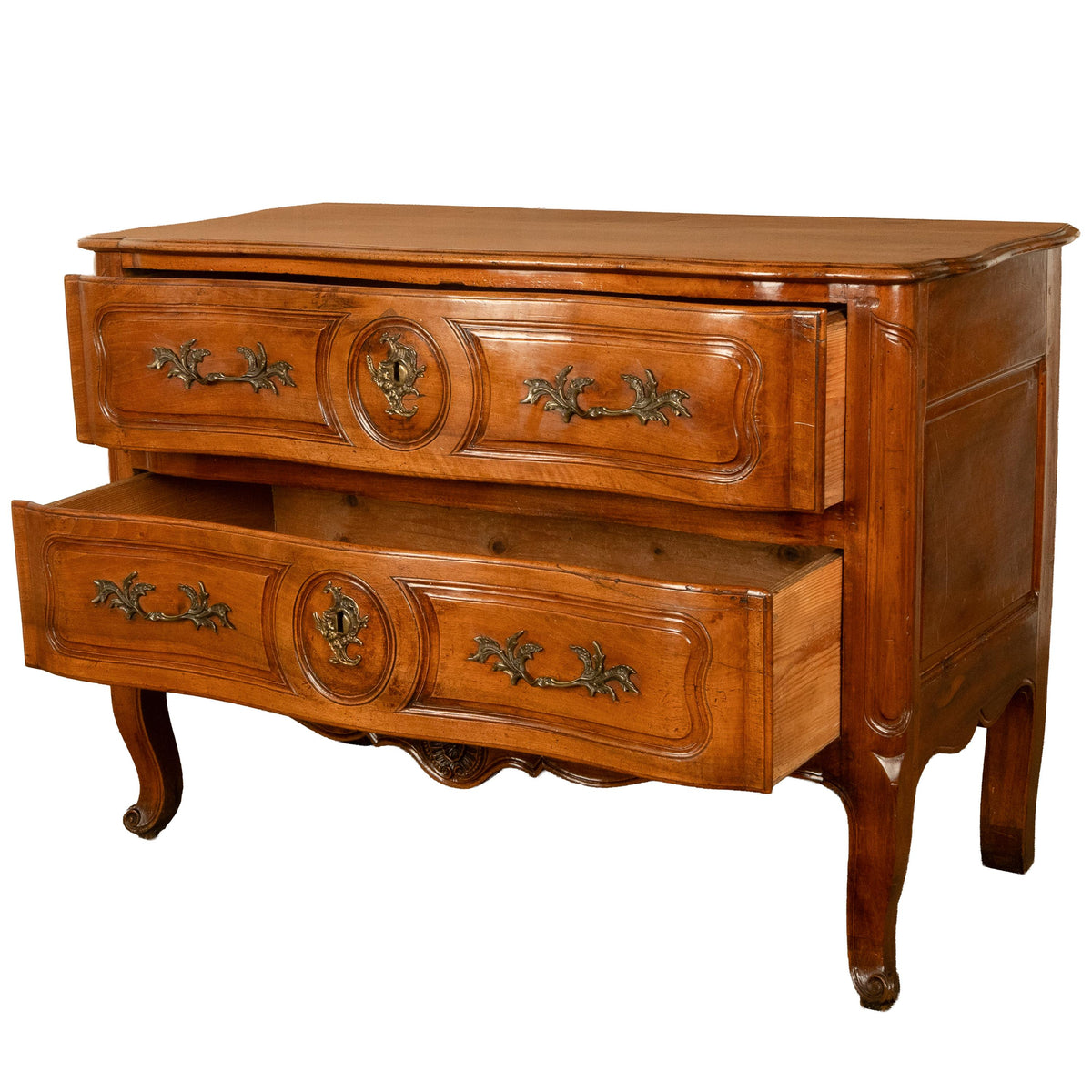 Antique 18th Century Louis XV French Provincial Rococo Cherry Commode Chest 1750