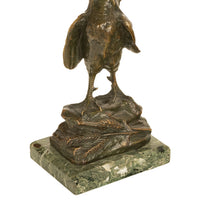 Antique French Bronze Animalier Sculpture Statue Rooster Cockerel Chicken by Louis-Albert Carvin, 1900