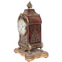 Antique French Tortoiseshell & Brass Inlaid Boulle Ormolu 8 Day Clock Paris 1880