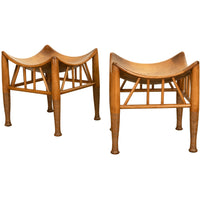 Pair Antique Thebes Egyptian Revival Arts & Crafts Stools Liberty & Co 1900
