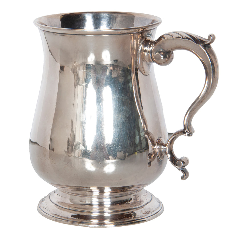Antique Georgian Sterling Silver Pint Beer Tankard Mug Jacob Marsh London 1770