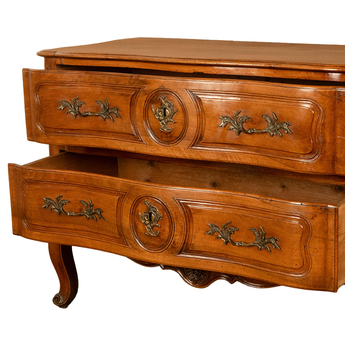 Antique 18th Century Louis XV French Provincial Rococo Cherry Commode Chest 1750