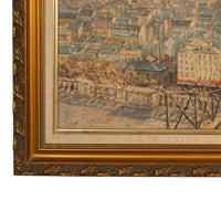 French Modernist Impressionist Oil Painting Paris Cityscape Landscape Scene by Pierre Moberg 1958