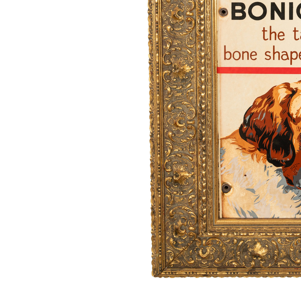 Antique Metal Enamel Advertising Sign Spratt's Bonio Per Food Dog Biscuits 1910