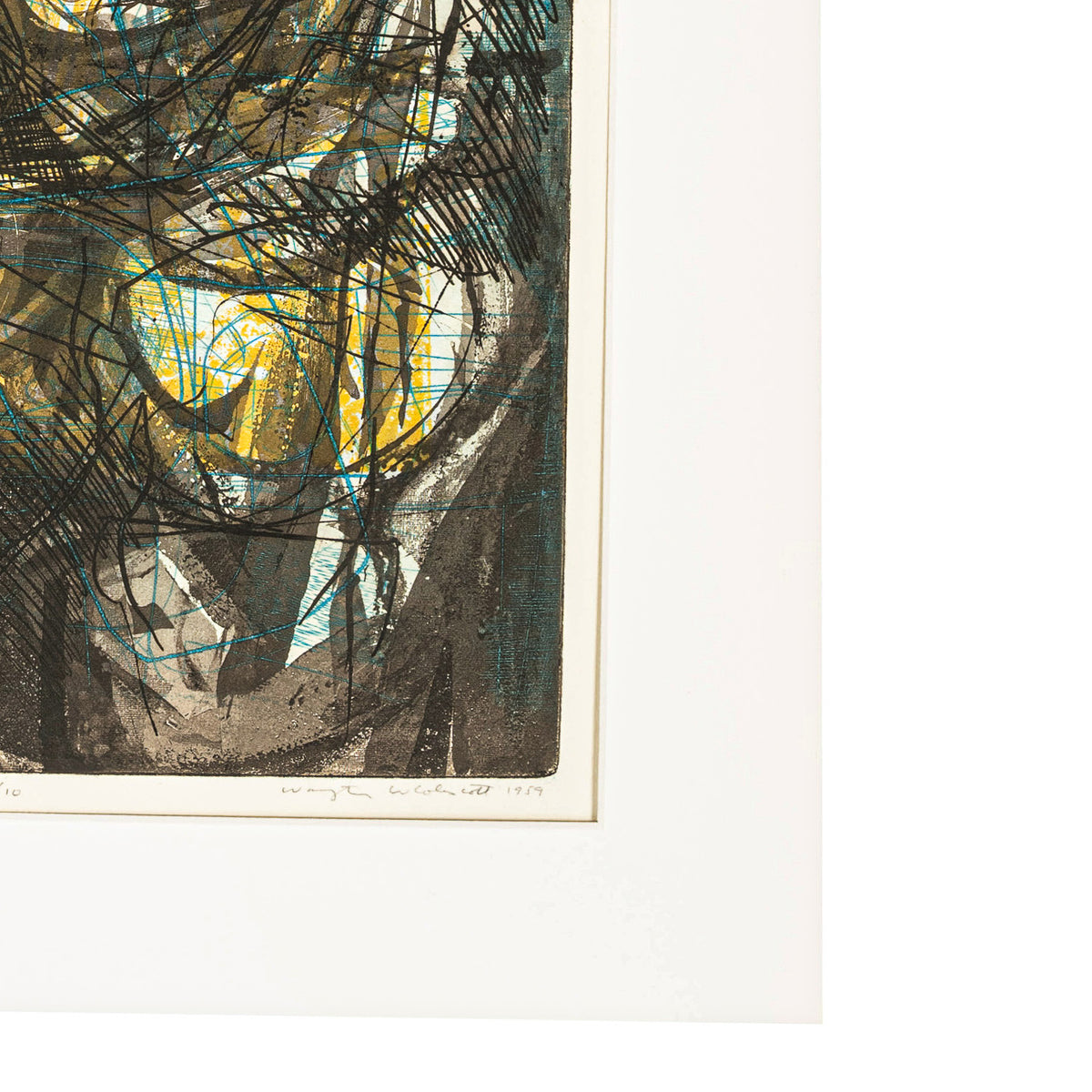 African American Abstract Expressionist Etching Aquatint "Anatomy of Aphrodite" by Warrington Colescott, 1959