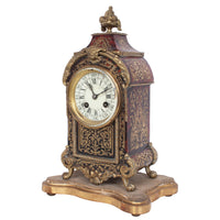 Antique French Tortoiseshell & Brass Inlaid Boulle Ormolu 8 Day Clock Paris 1880