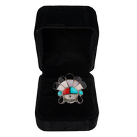 Zuni Pueblo Inlaid Silver Sunface Necklace Bracelet Ring by Burdian Eustace 1960