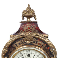 Antique French Tortoiseshell & Brass Inlaid Boulle Ormolu 8 Day Clock Paris 1880