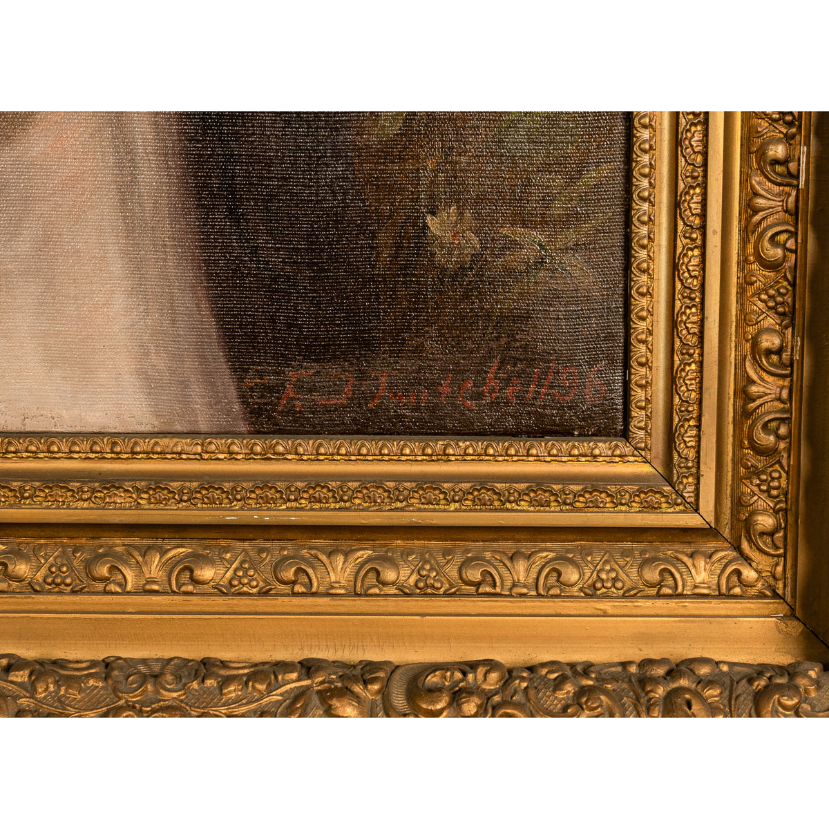 Large Antique French 19th Century Oil Canvas Painting "Hearts Awakening" Cherubs by William-Adolphe Bouguereau, 1892