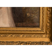 Large Antique French 19th Century Oil Canvas Painting "Hearts Awakening" Cherubs by William-Adolphe Bouguereau, 1892