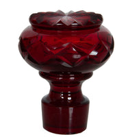 Antique Austrian Bohemian Red Cut Glass Wine Liquor Decanters & Stoppers 1880