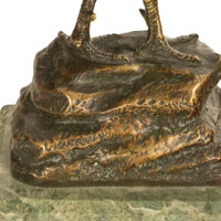 Antique French Bronze Animalier Sculpture Statue Rooster Cockerel Chicken by Louis-Albert Carvin, 1900