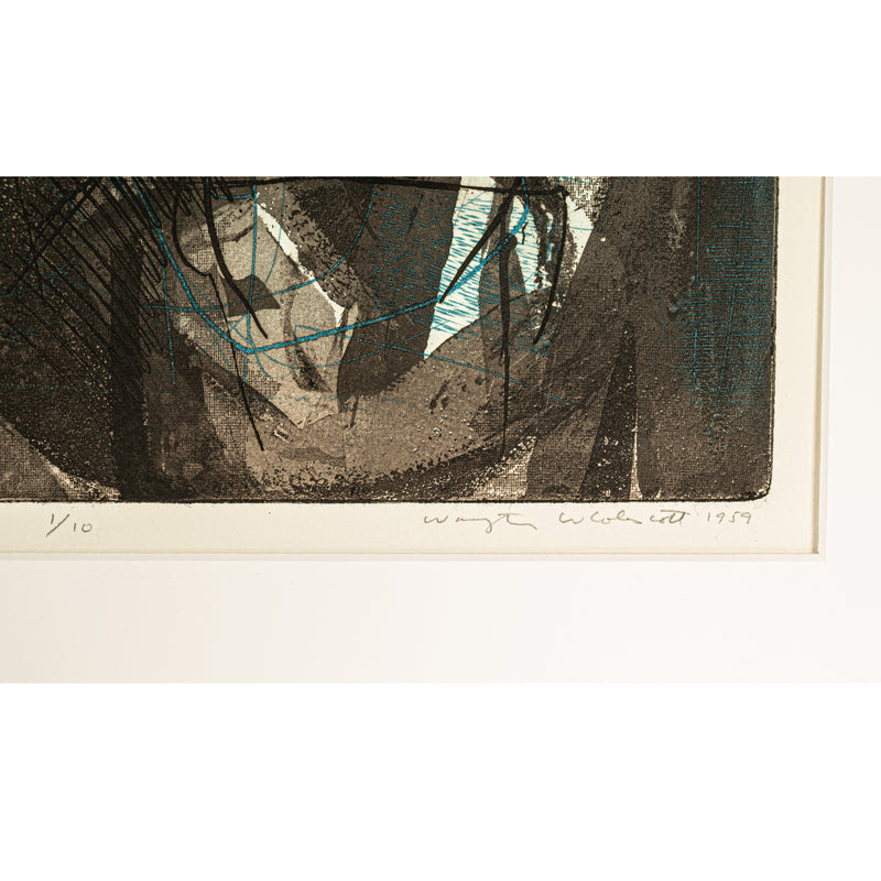 African American Abstract Expressionist Etching Aquatint "Anatomy of Aphrodite" by Warrington Colescott, 1959