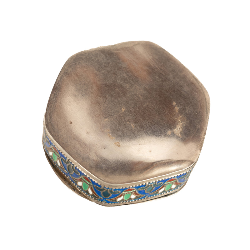 Antique Art Deco King Tut Egyptian Revival Silver Gilt Enamel Cloisonne Box 1925