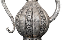 Large Antique Islamic Persian Qajar Period Ottoman Engraved Silver Ewer Pitcher 1880