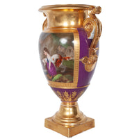 Pair Antique French Paris Porcelain Hand-painted Dog Vases by Darte Frères 1810