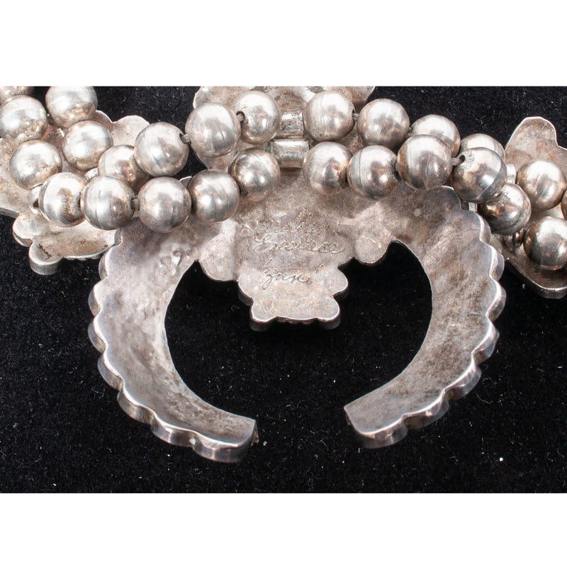 Zuni Pueblo Inlaid Silver Sunface Necklace Bracelet Ring by Burdian Eustace 1960