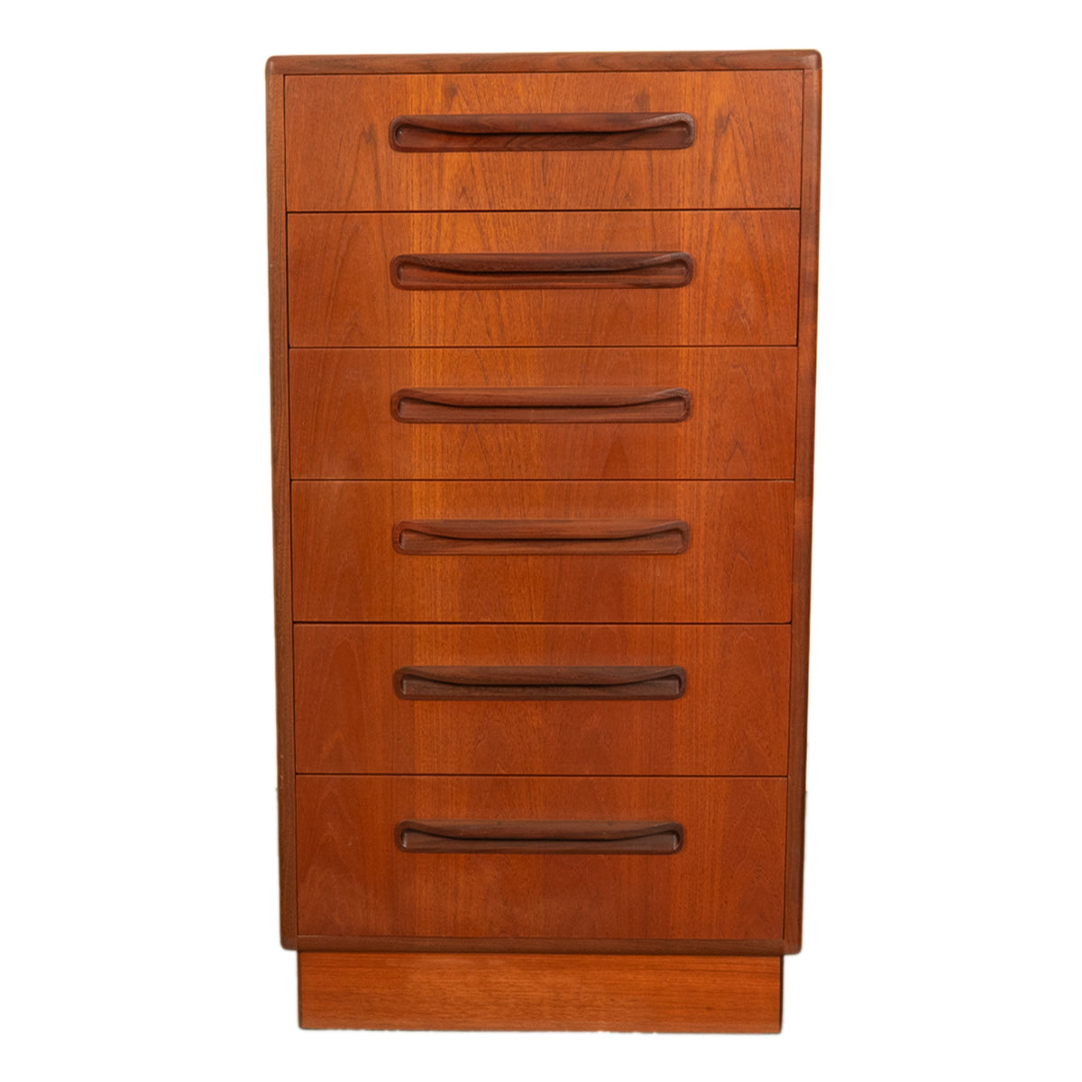 Mid Century Modern Danish G Plan Teak Tall Dresser Chest Six Drawers Fresco 1966