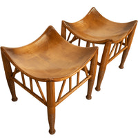 Pair Antique Thebes Egyptian Revival Arts & Crafts Stools Liberty & Co 1900