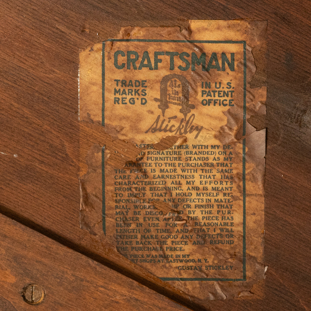 Antique American Arts & Crafts Mission Oak Gustav Stickley Postcard Desk 1905