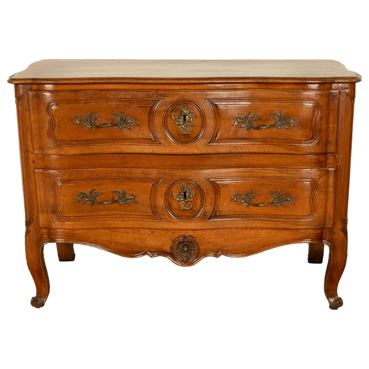 Antique 18th Century Louis XV French Provincial Rococo Cherry Commode Chest 1750