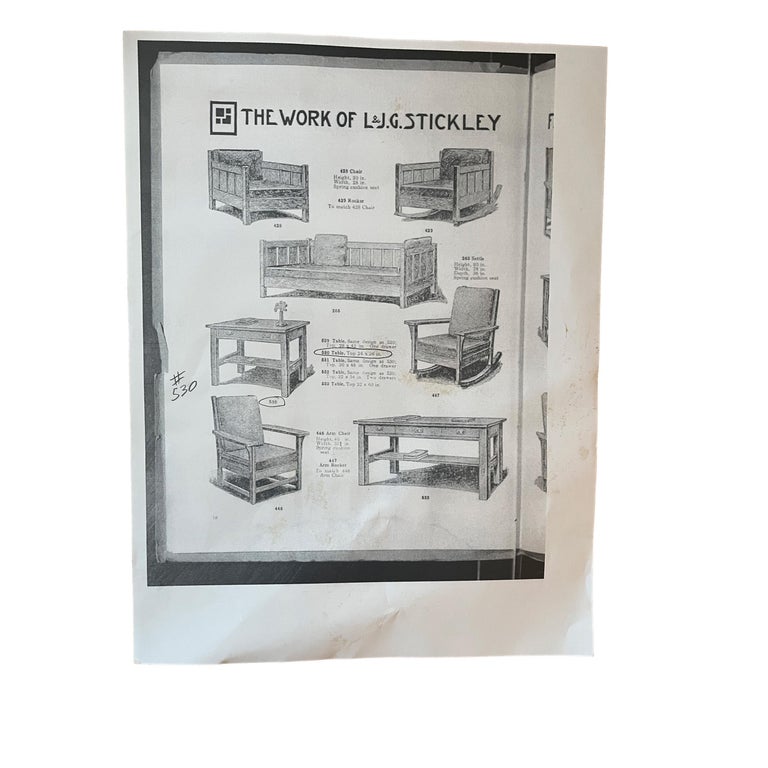 Antique L. & J. G. Stickley Mission Oak Library Writing Table Desk 1902