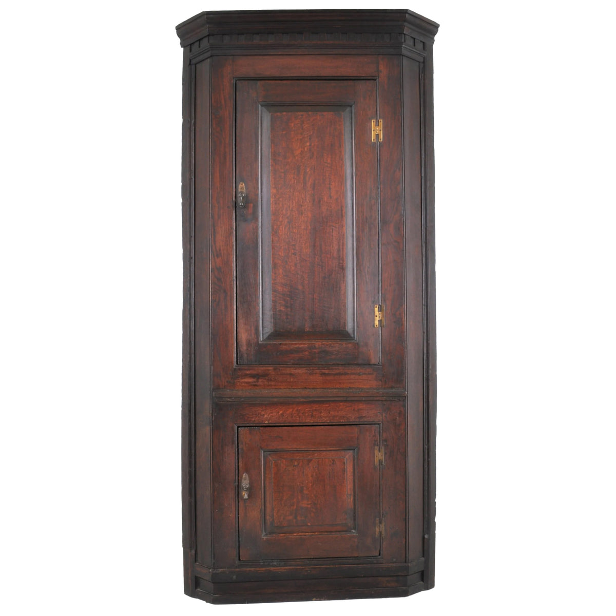 Antique Welsh Country Oak Georgian Corner Cabinet, circa 1760