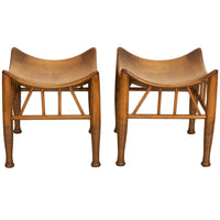 Pair Antique Thebes Egyptian Revival Arts & Crafts Stools Liberty & Co 1900