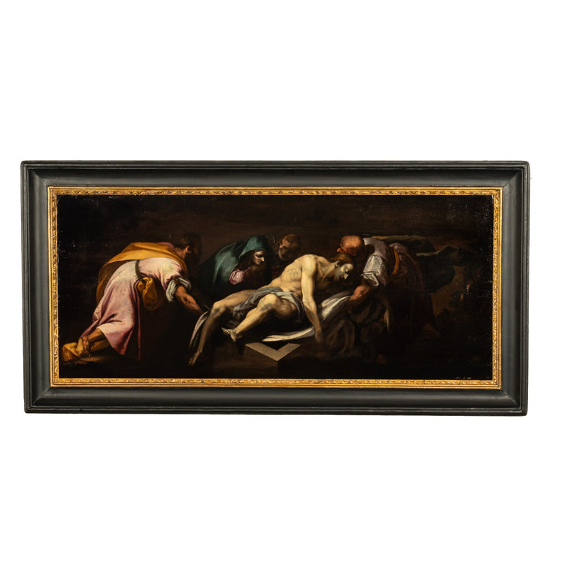 Italian Early 17th Century Renaissance Baroque Oil Painting Entombment of Christ attributed to Daniele Crespi 1620