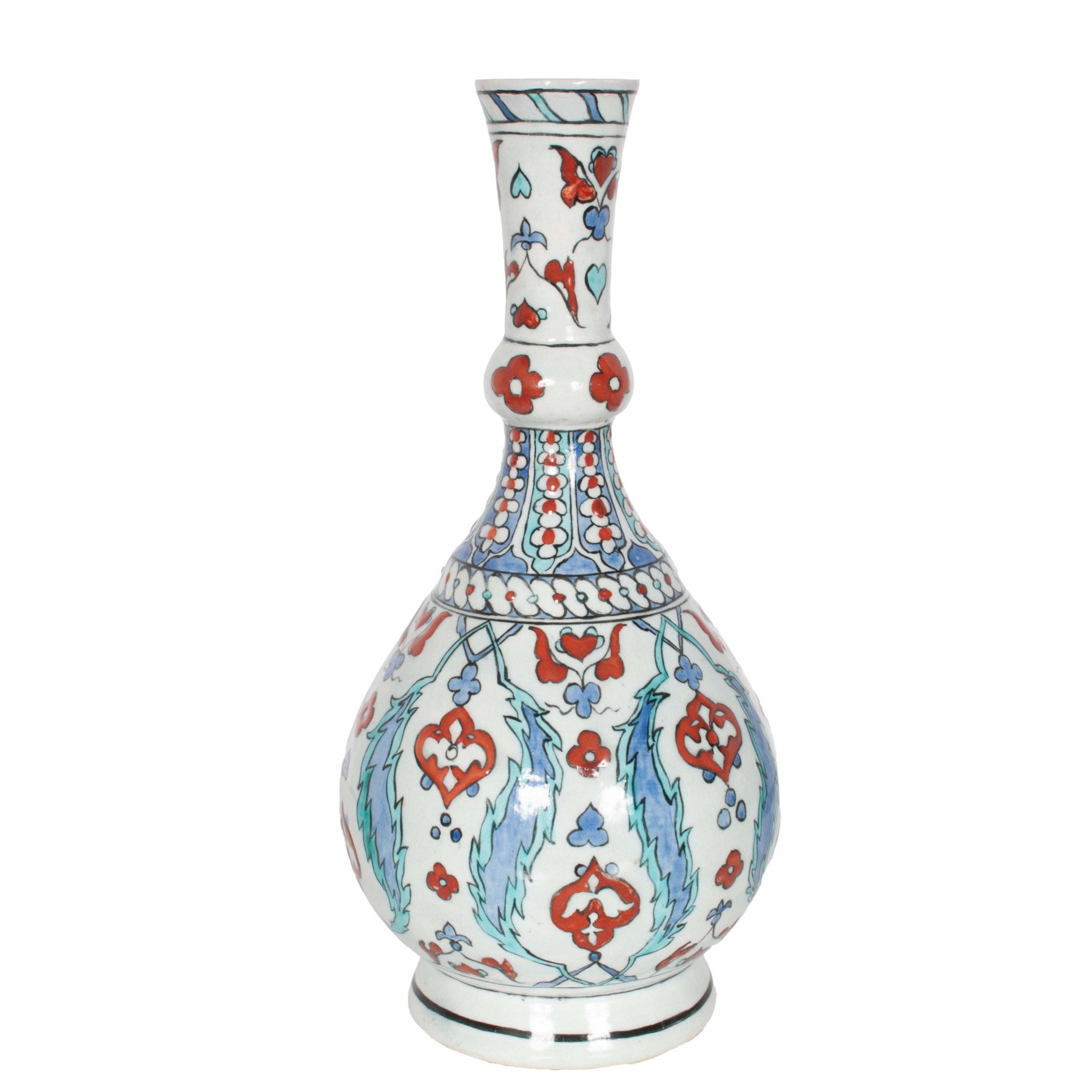 Antique 18th Century Ottoman Islamic Iznik Kutahya Pottery Bottle