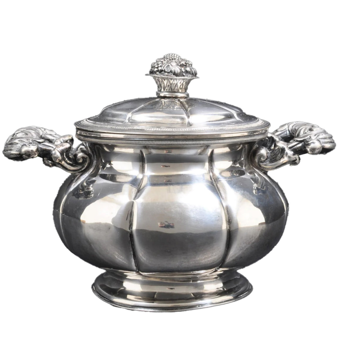 Antique French 950% Silver Sucrier/Sugar Bowl, Circa 1850