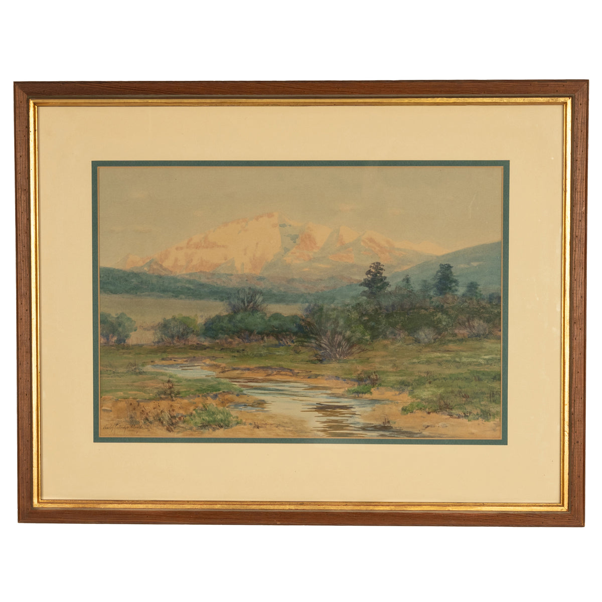 Antique Impressionist Painting "Spanish Peaks" Colorado Mountain Landscape by Charles Partridge Adams 1900