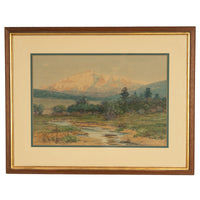 Antique Impressionist Painting "Spanish Peaks" Colorado Mountain Landscape by Charles Partridge Adams 1900