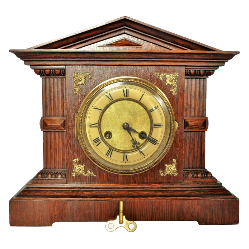 Junghans 8 Day Time & Strike Clock in Architectural Case, Circa 1900