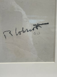 Original Signed & Dated Female Nude Drawing African American Expressionist by Robert Colescott, 1960